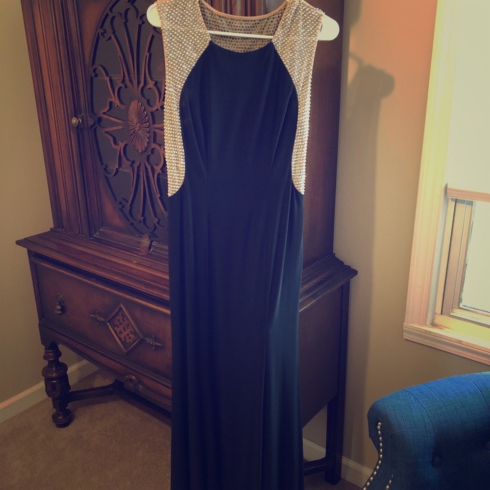 Black evening gown.
